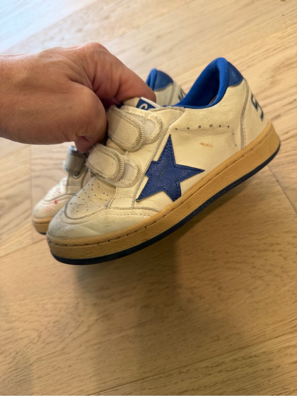 Golden Goose White Kids Sneakers with Blue Star